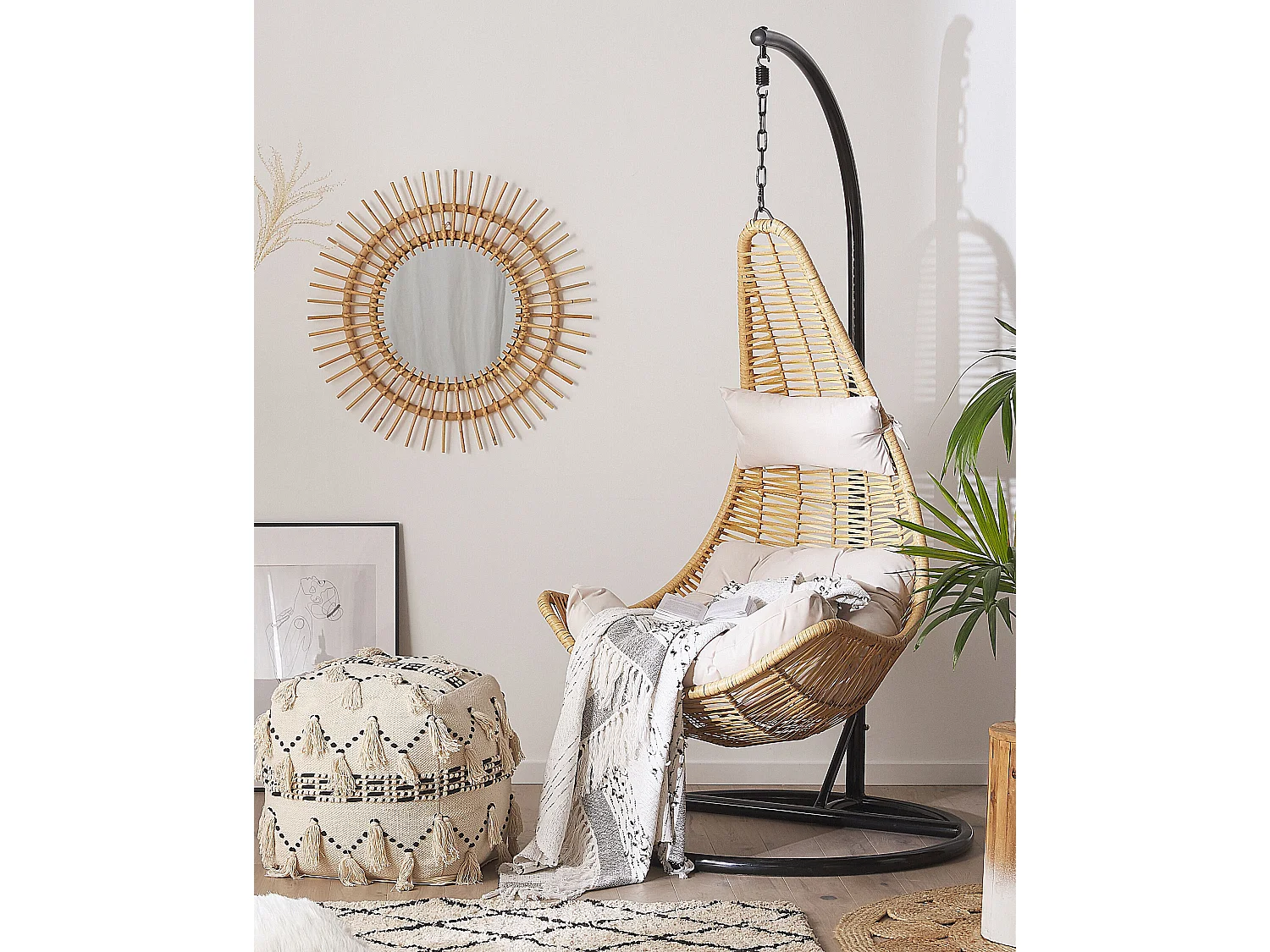 Fauteuil suspendu avec support ATRI II Naturel