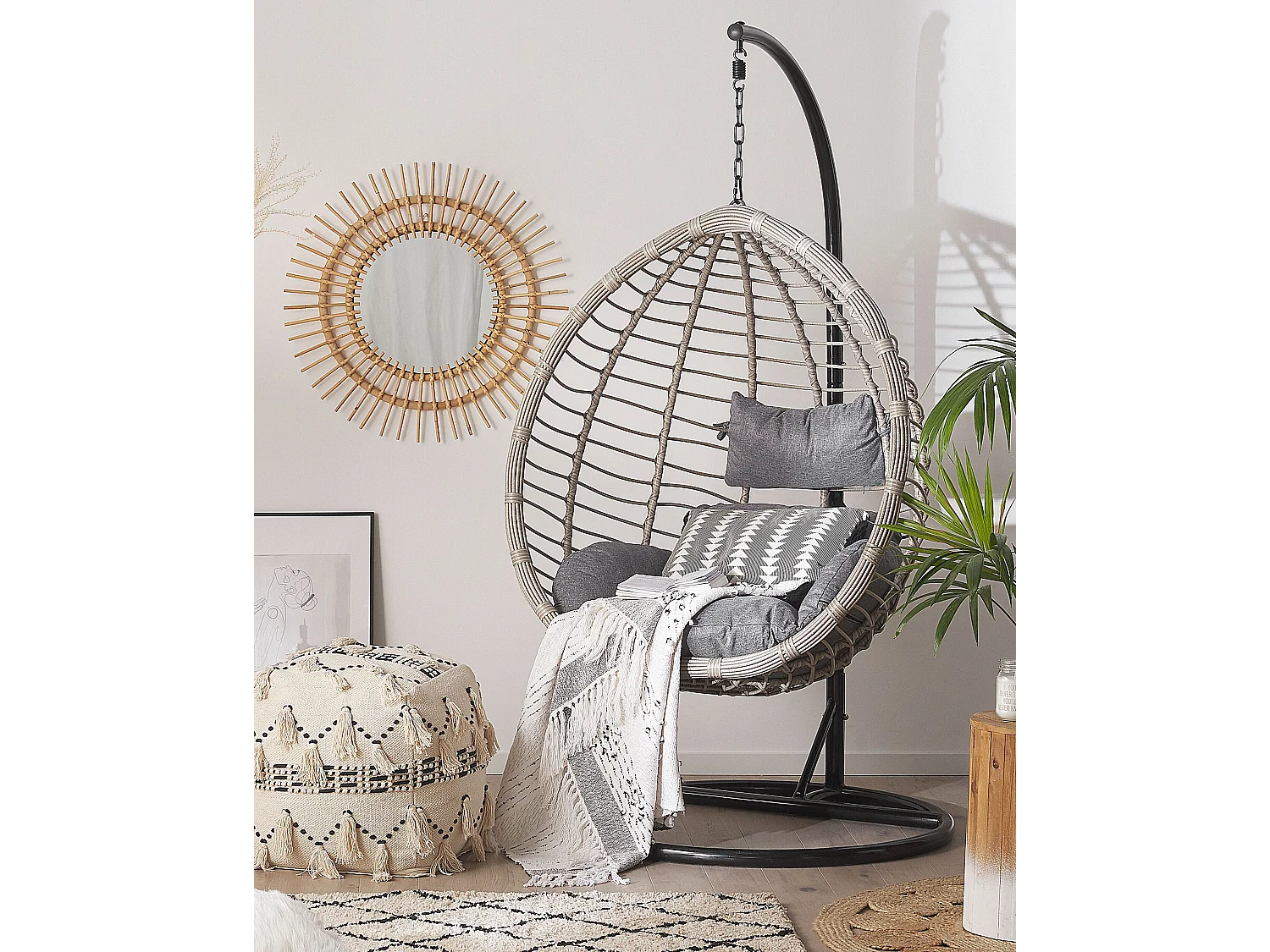 Support pour fauteuil suspendu STAN Métal Noir