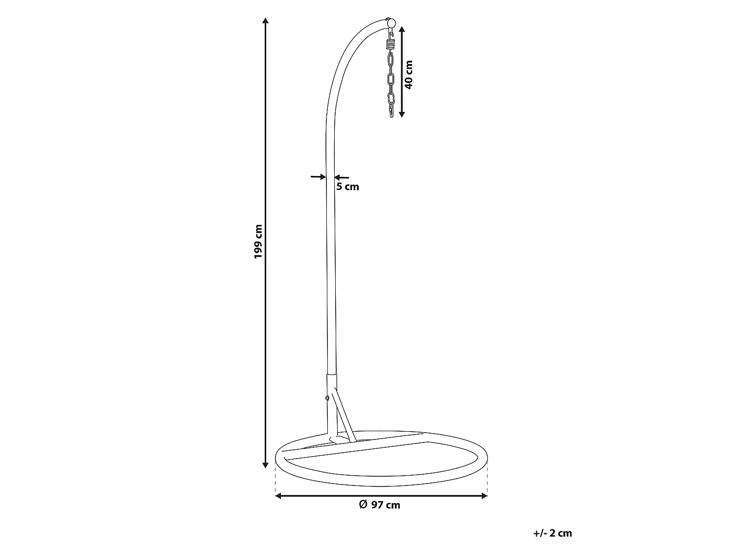 Hanging Chair Stand STAN Metal Black