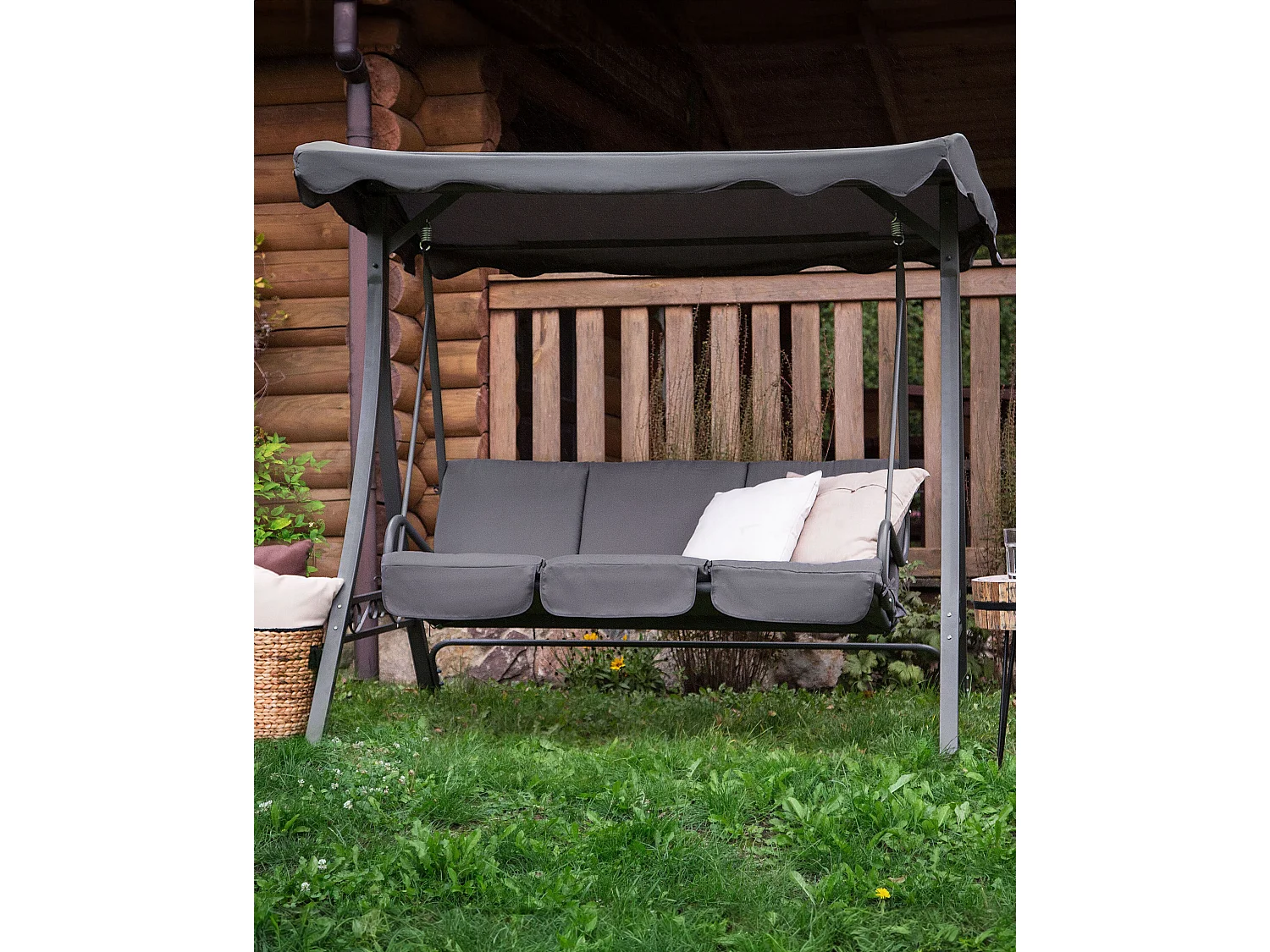 Balancelle de jardin GARBO Métal Gris foncé
