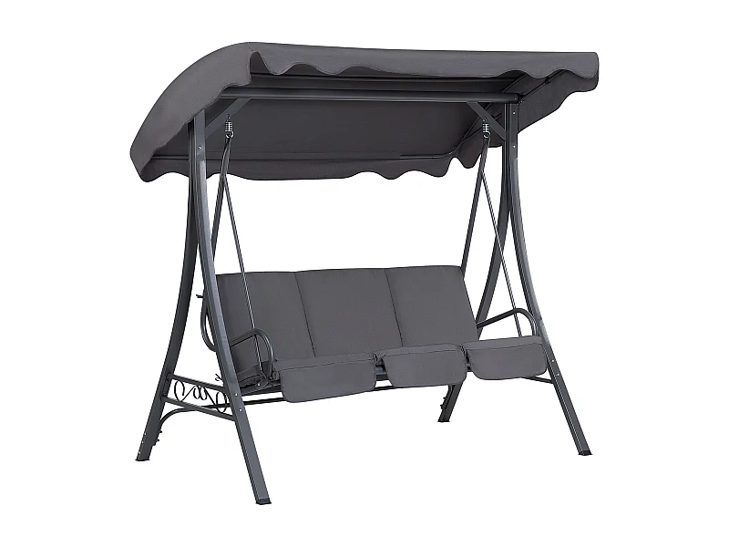 Balancelle de jardin GARBO Métal Gris foncé