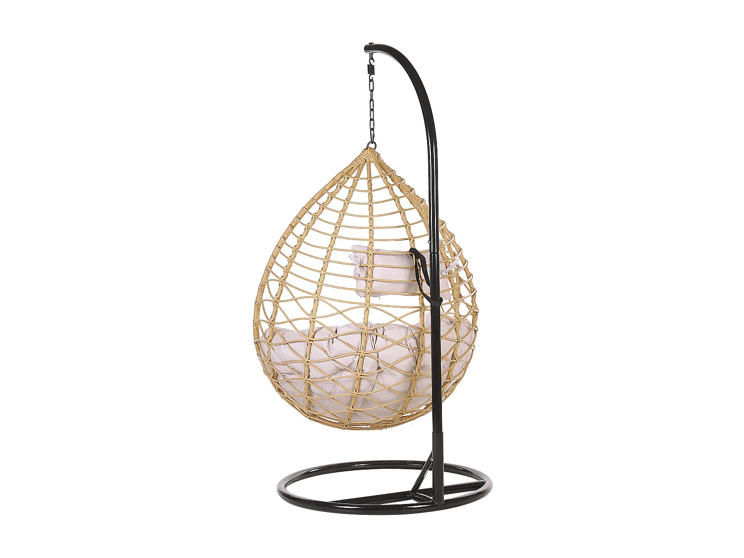 Fotel wiszący ze stojakiem ARSITA Technorattan Naturalny