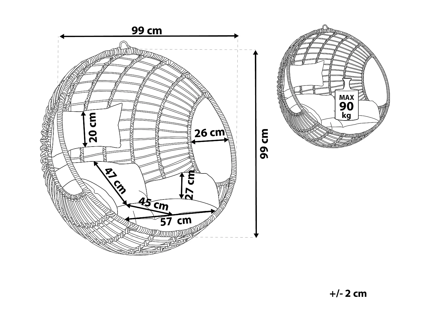 Fauteuil suspendu ASPIO Naturel