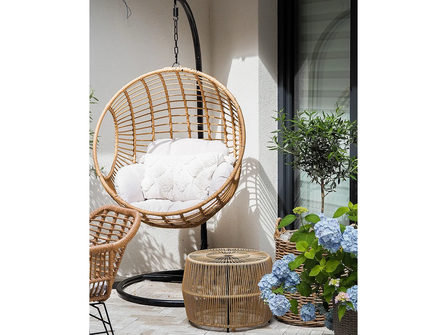 Hängesessel ASPIO Polyrattan Naturfarben