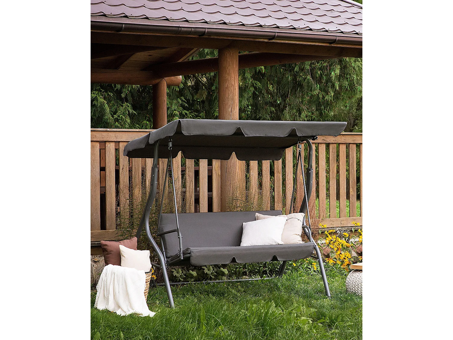 Balancelle de jardin CHAPLIN Métal Gris foncé