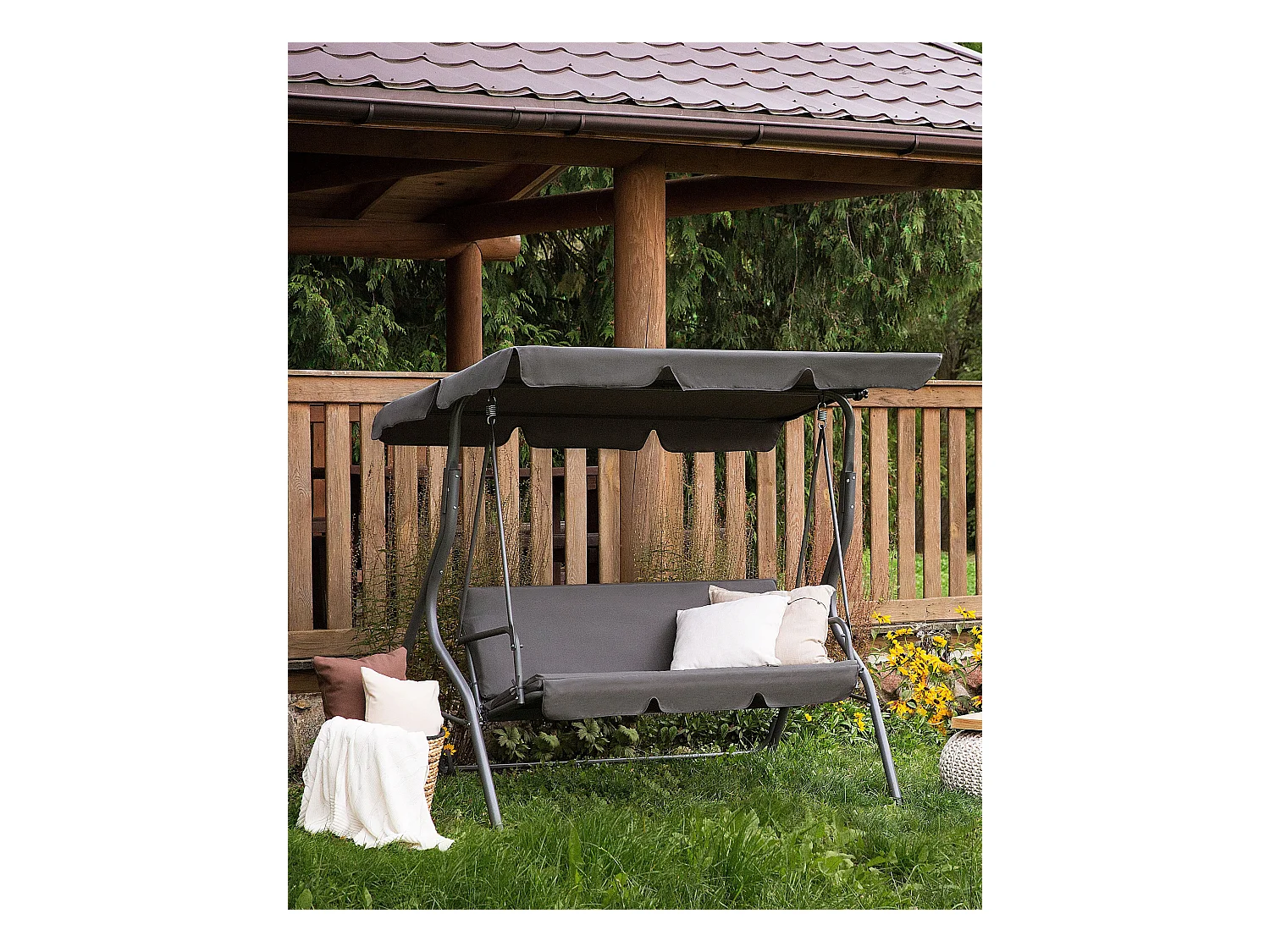 Balancelle de jardin CHAPLIN Métal Gris foncé