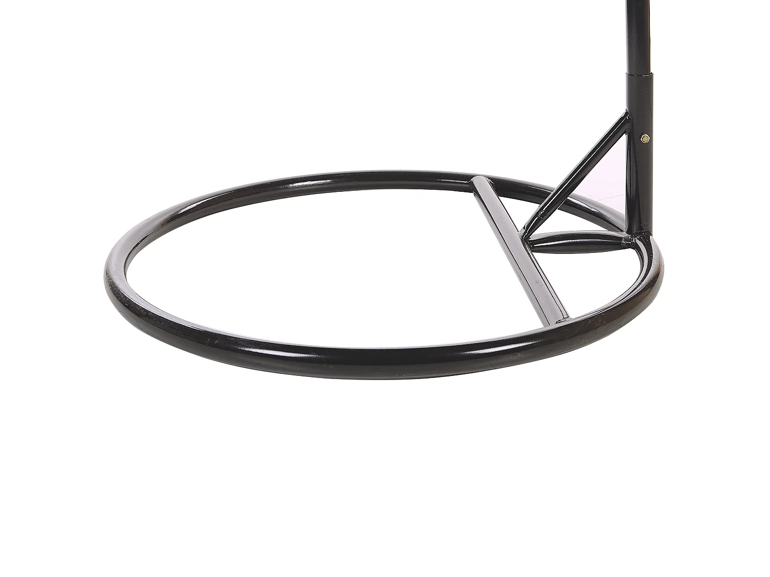 Moderner Hängekorbsessel Rattan mit schwarzem Gestell inkl. Kissen Beige Casoli