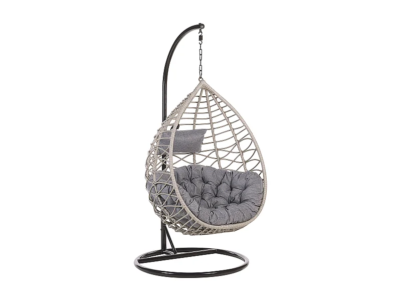 Fotel wiszący ze stojakiem ARSITA Technorattan Szary