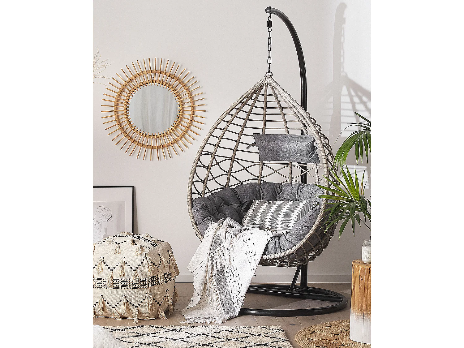 Fauteuil suspendu avec support ARSITA Gris