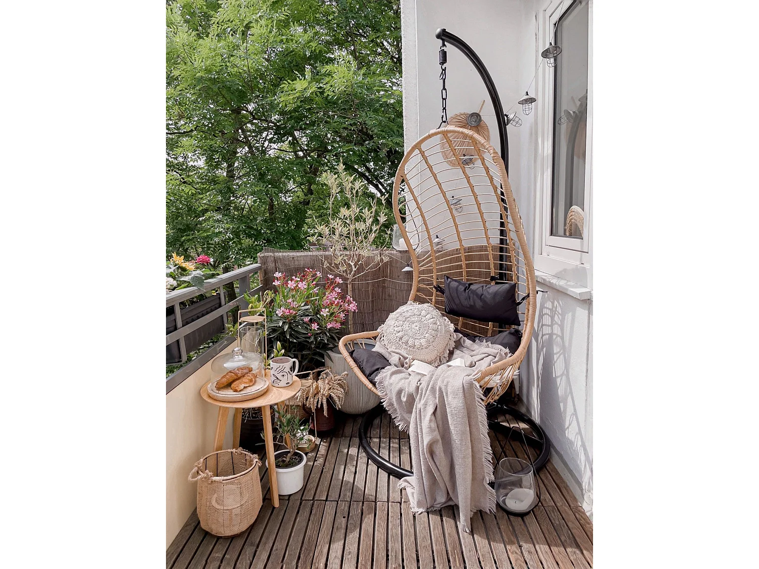 Fauteuil suspendu avec support PINETO Naturel