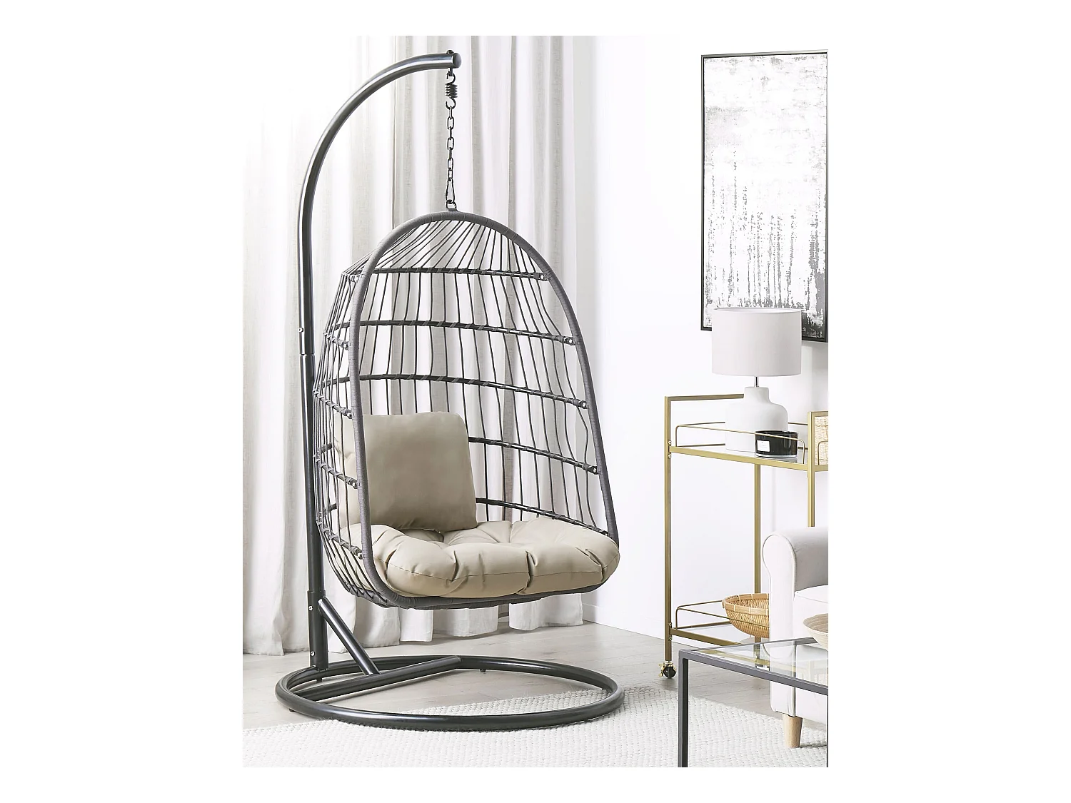 Silla colgante con soporte ALLERA Metal Negro