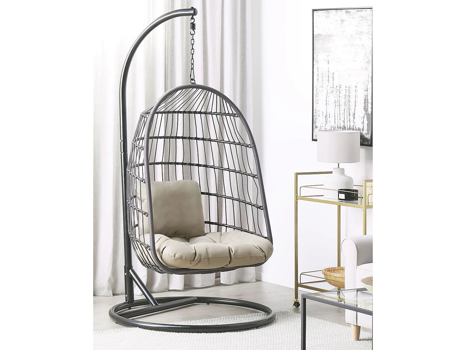 Fauteuil suspendu avec support ALLERA Métal Noir