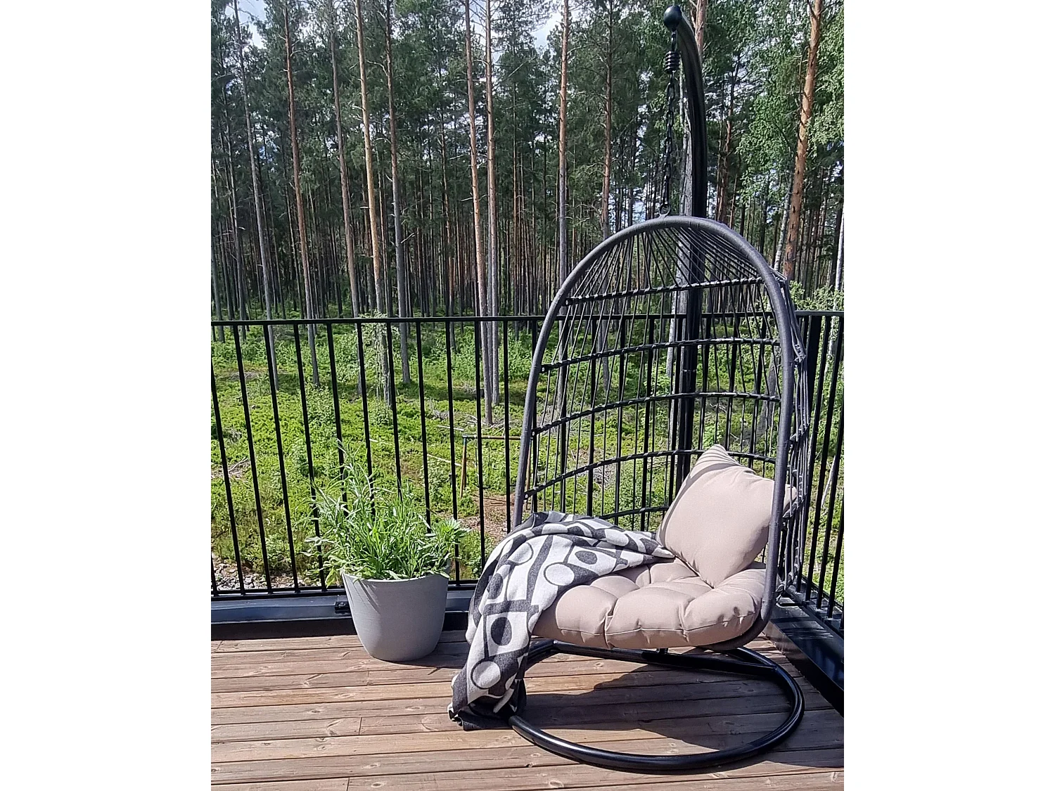 Fauteuil suspendu avec support ALLERA Métal Noir