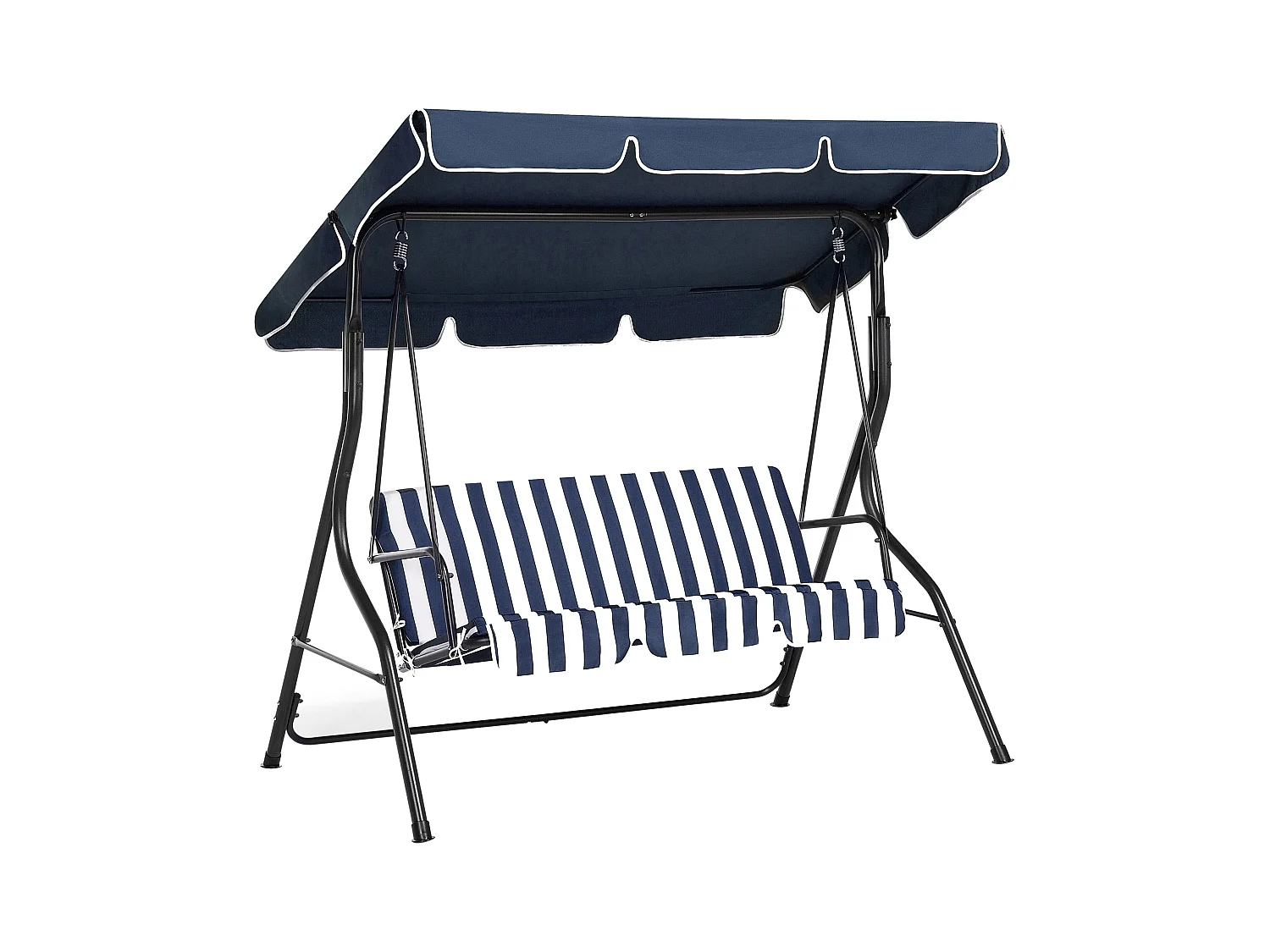 Stilvolles Hollywoodschaukel für Garten in Streifen weiß/blau Chaplin