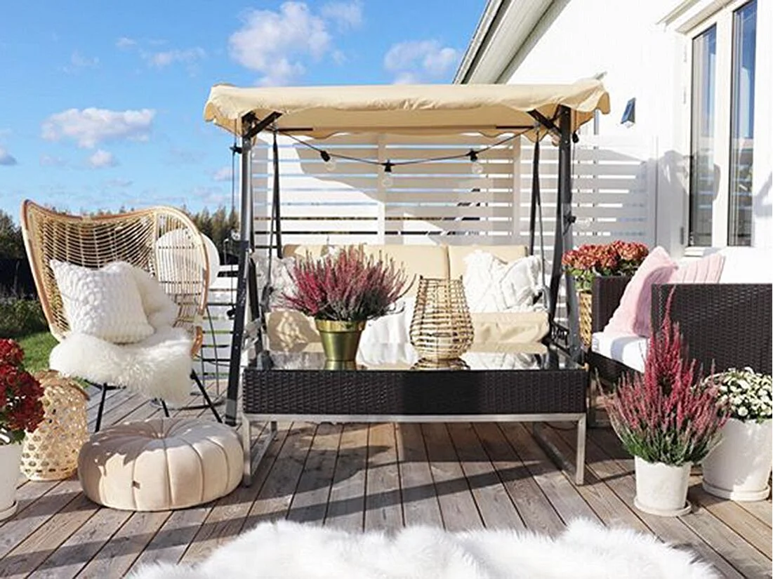 Dondolo da giardino GARBO Metallo Beige