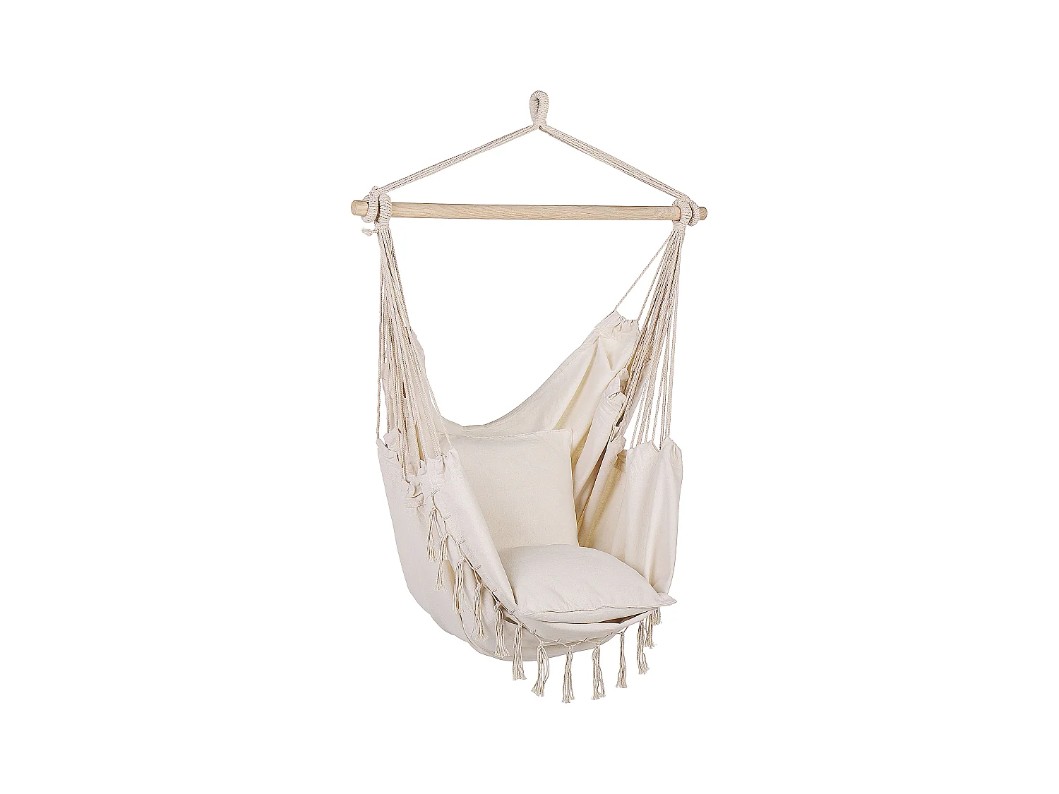 Hängesessel beige Boho-Stil Baumwolle / Buchenholz Bonea