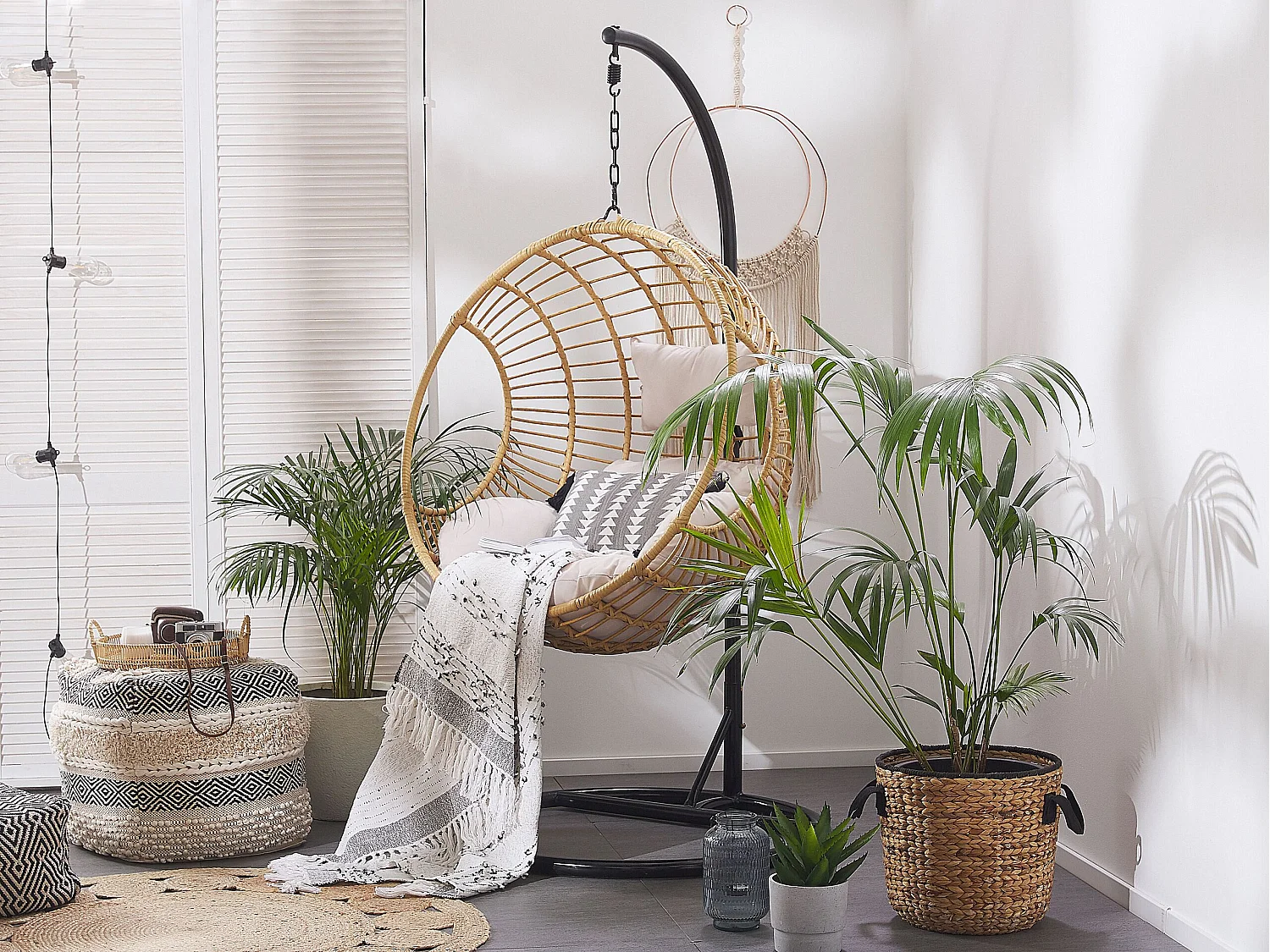 Fauteuil suspendu avec support ASPIO Naturel