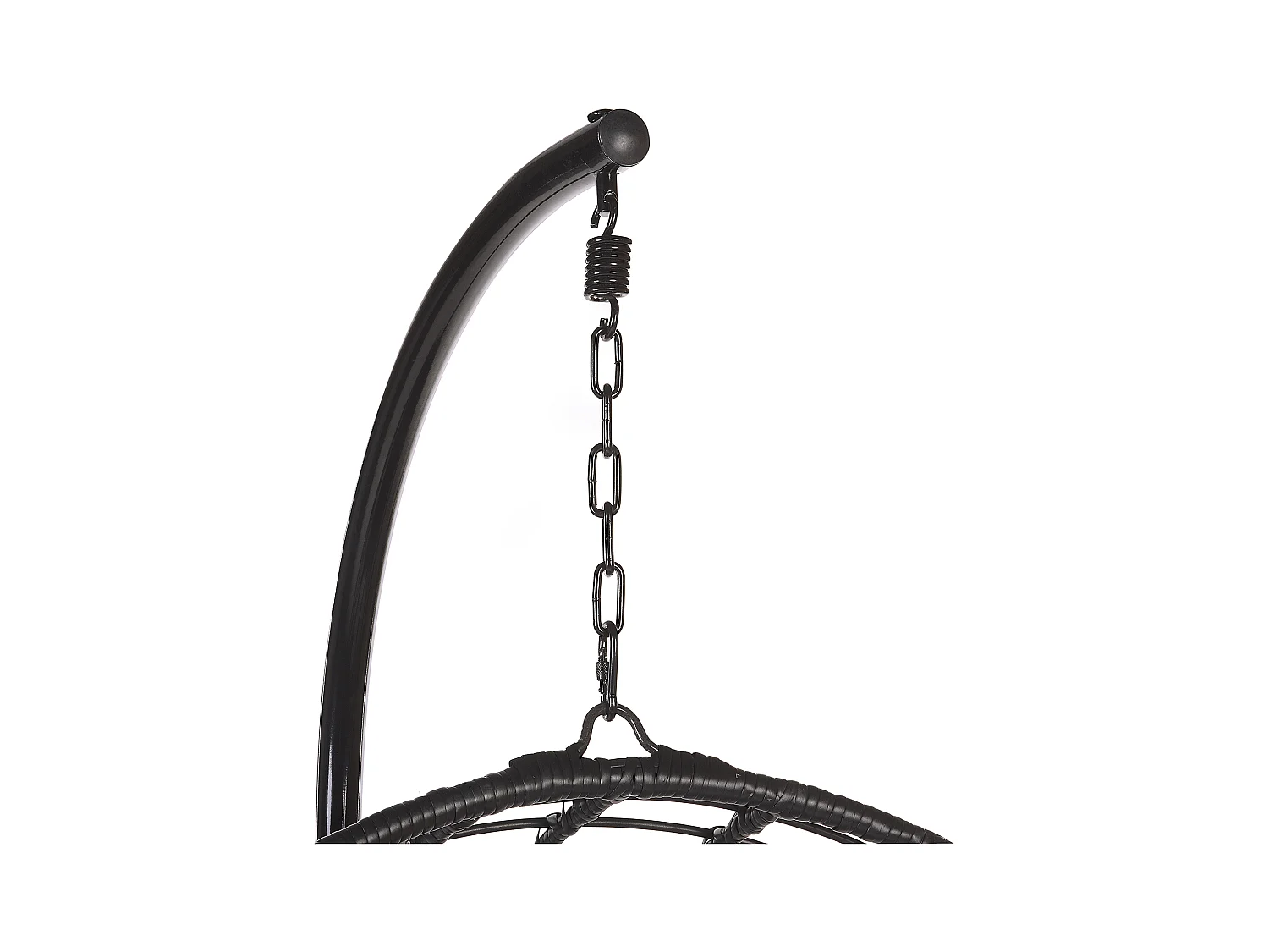 Fotel wiszący ze stojakiem ASPIO Technorattan Czarny