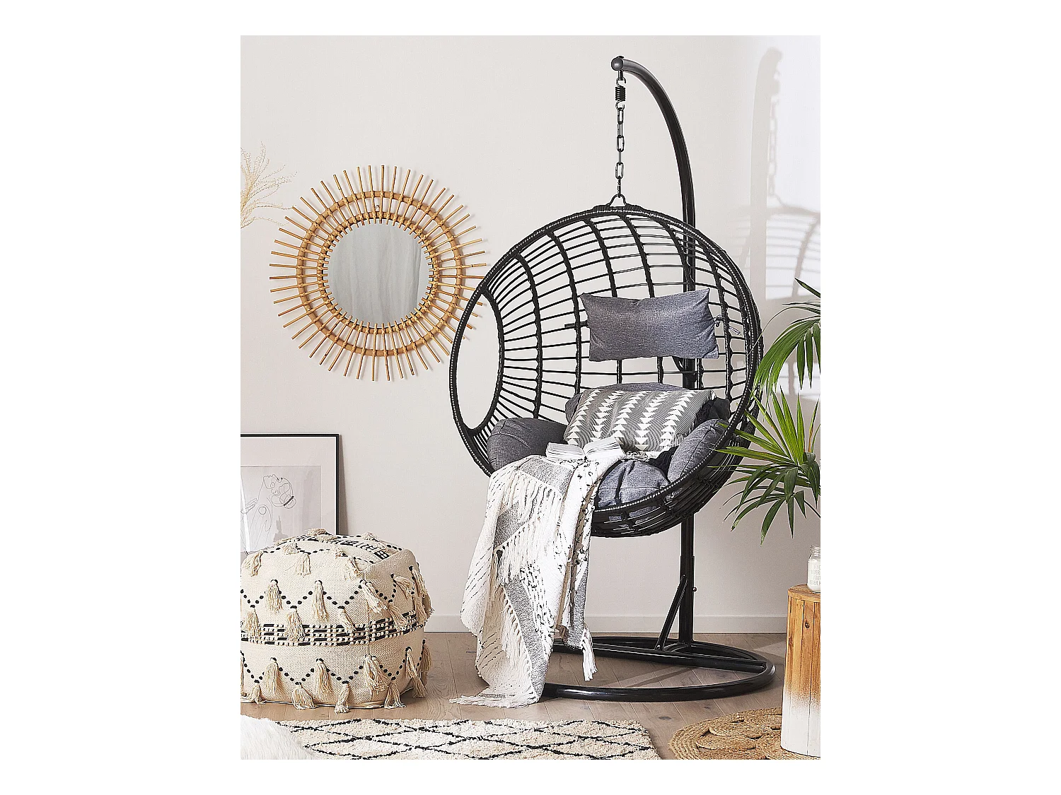 Fauteuil suspendu avec support ASPIO Noir