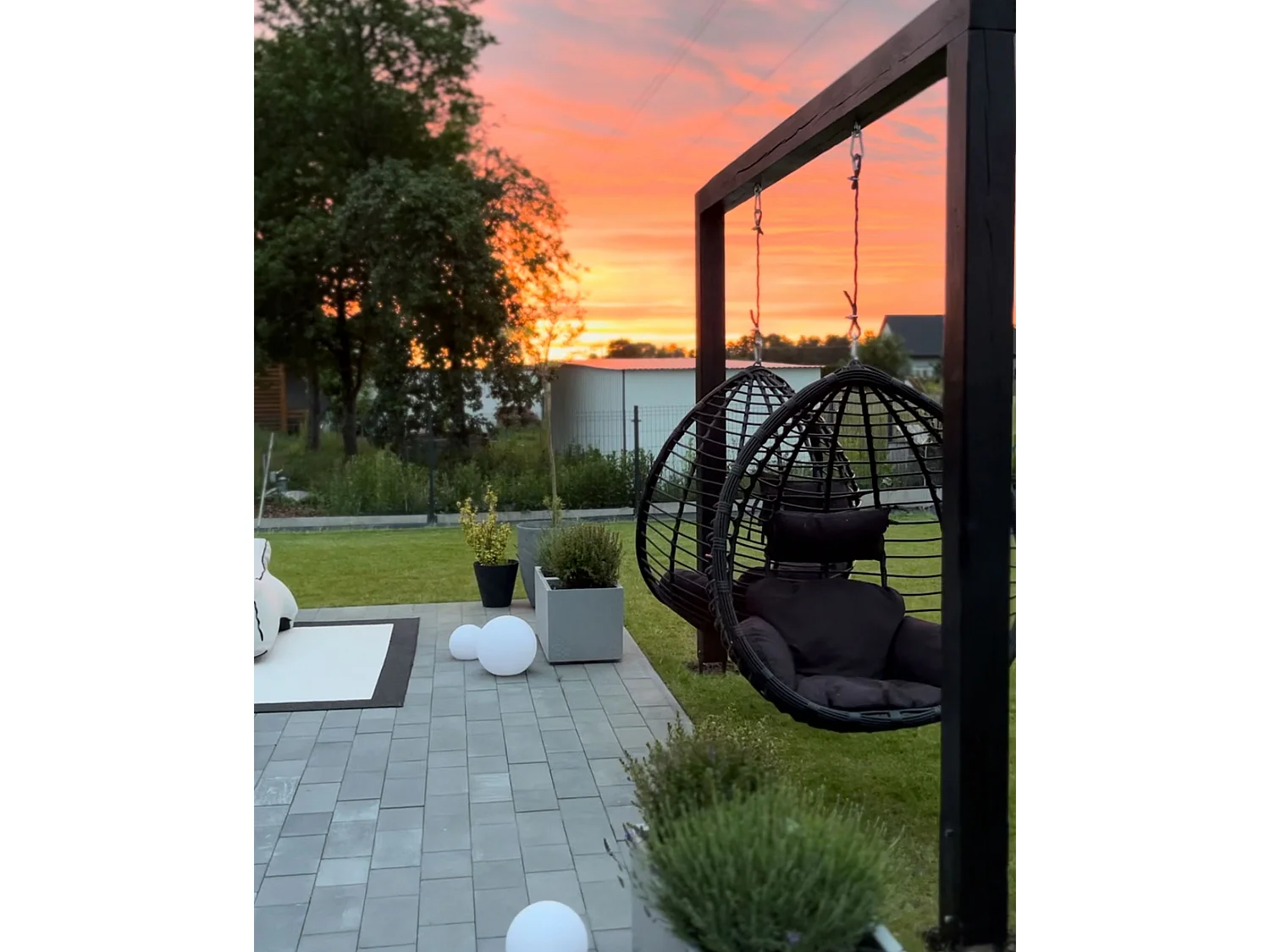 Fauteuil suspendu avec support TOLLO Noir