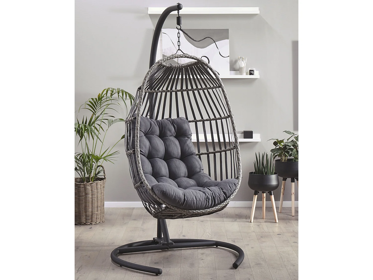 Fauteuil suspendu avec support SESIA Gris foncé