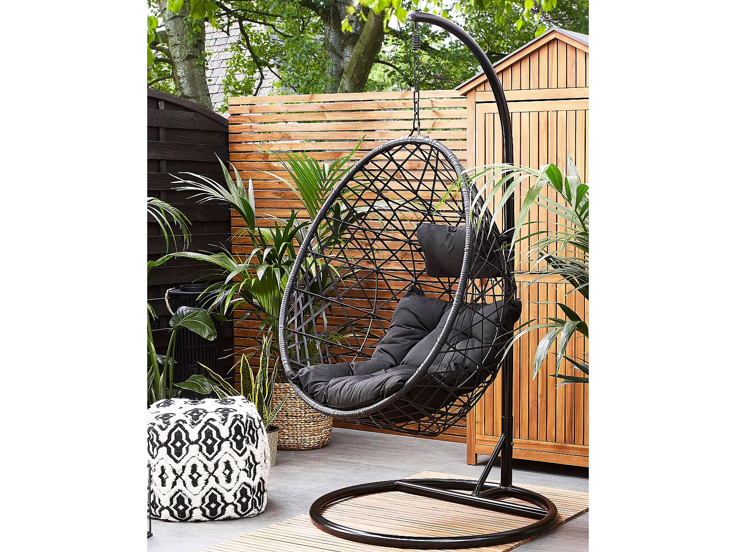 Fauteuil suspendu avec support ALATRI Polyrotin Noir