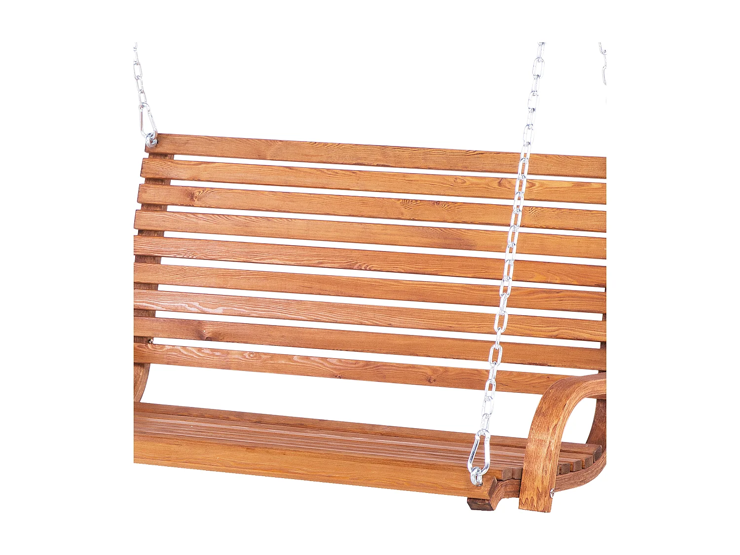 Gartenschaukel Lärchenholz dunkelbraun Sonnendach beige für 2 Personen Andria