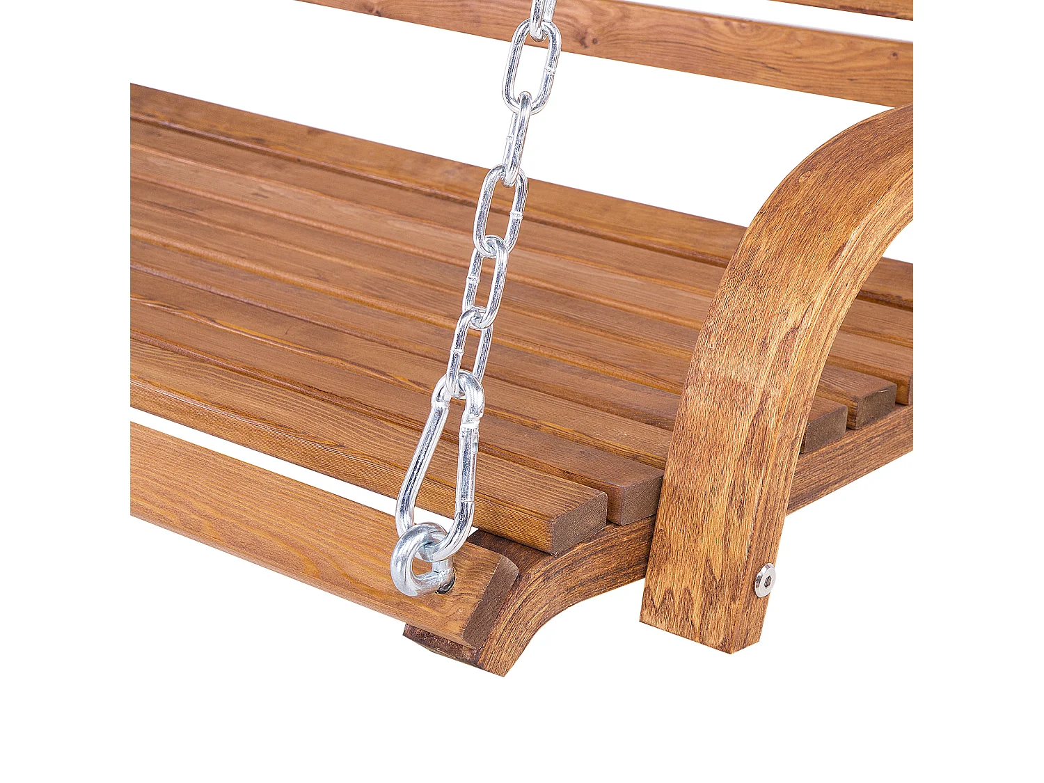 Gartenschaukel Lärchenholz dunkelbraun Sonnendach beige für 2 Personen Andria