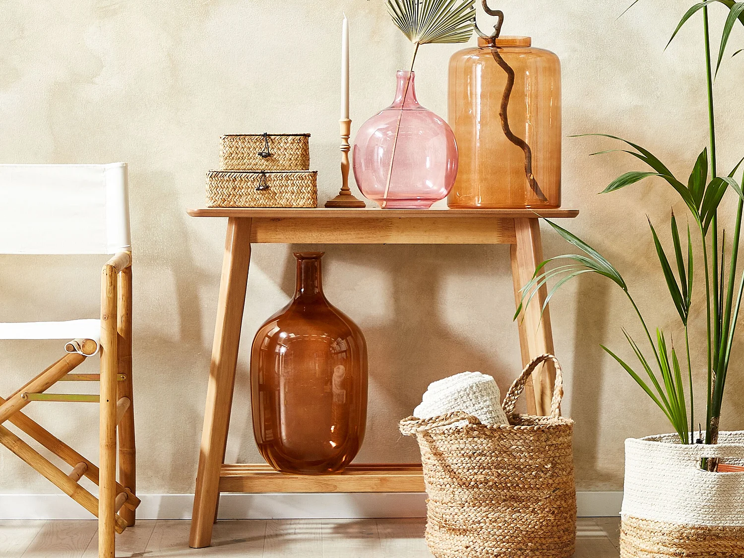 Jarro decorativo MIRCHI Vidro 41 cm Laranja