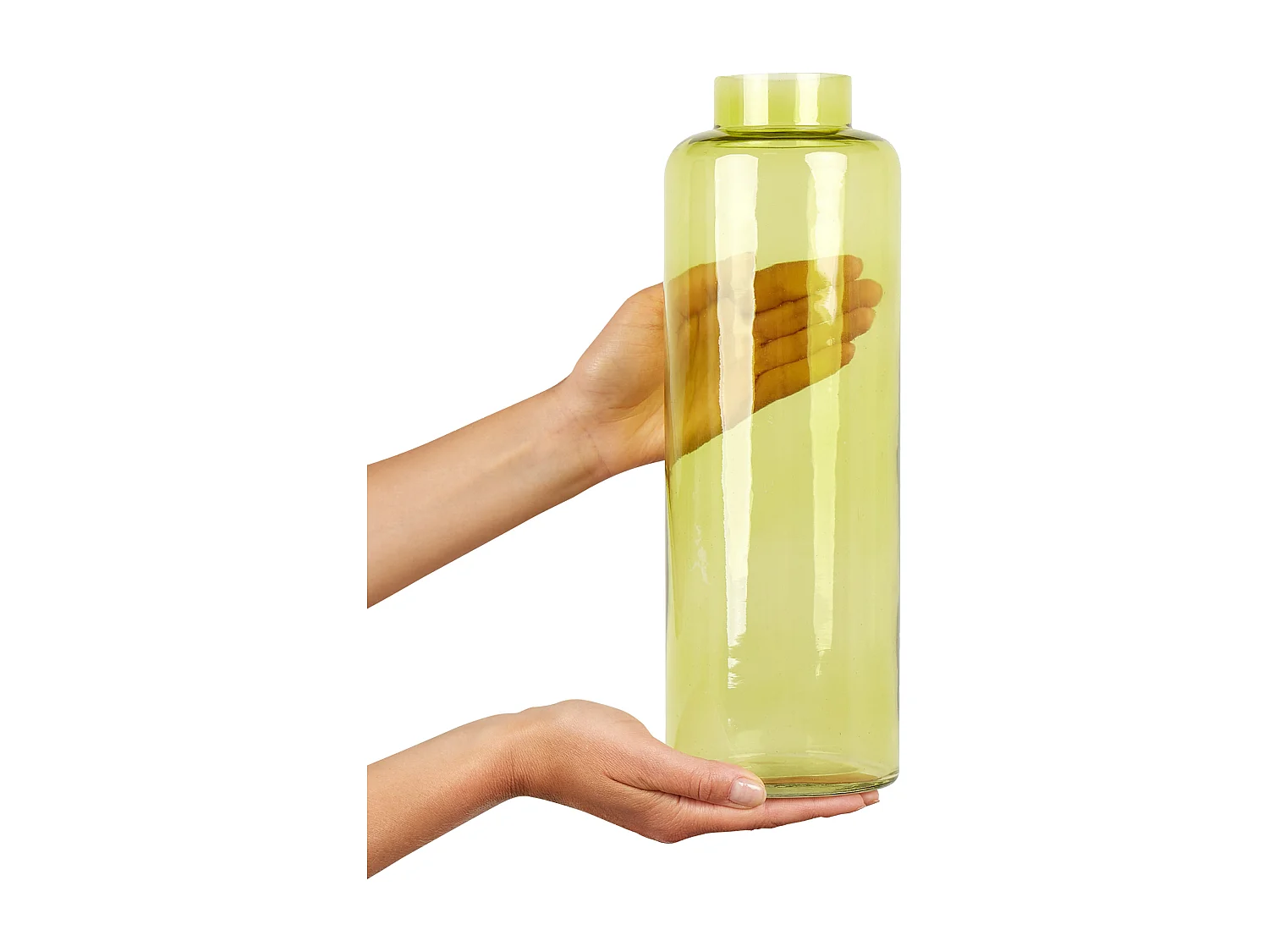 Wazon dekoracyjny MAKHANI Szkło 33 cm Limonkowy