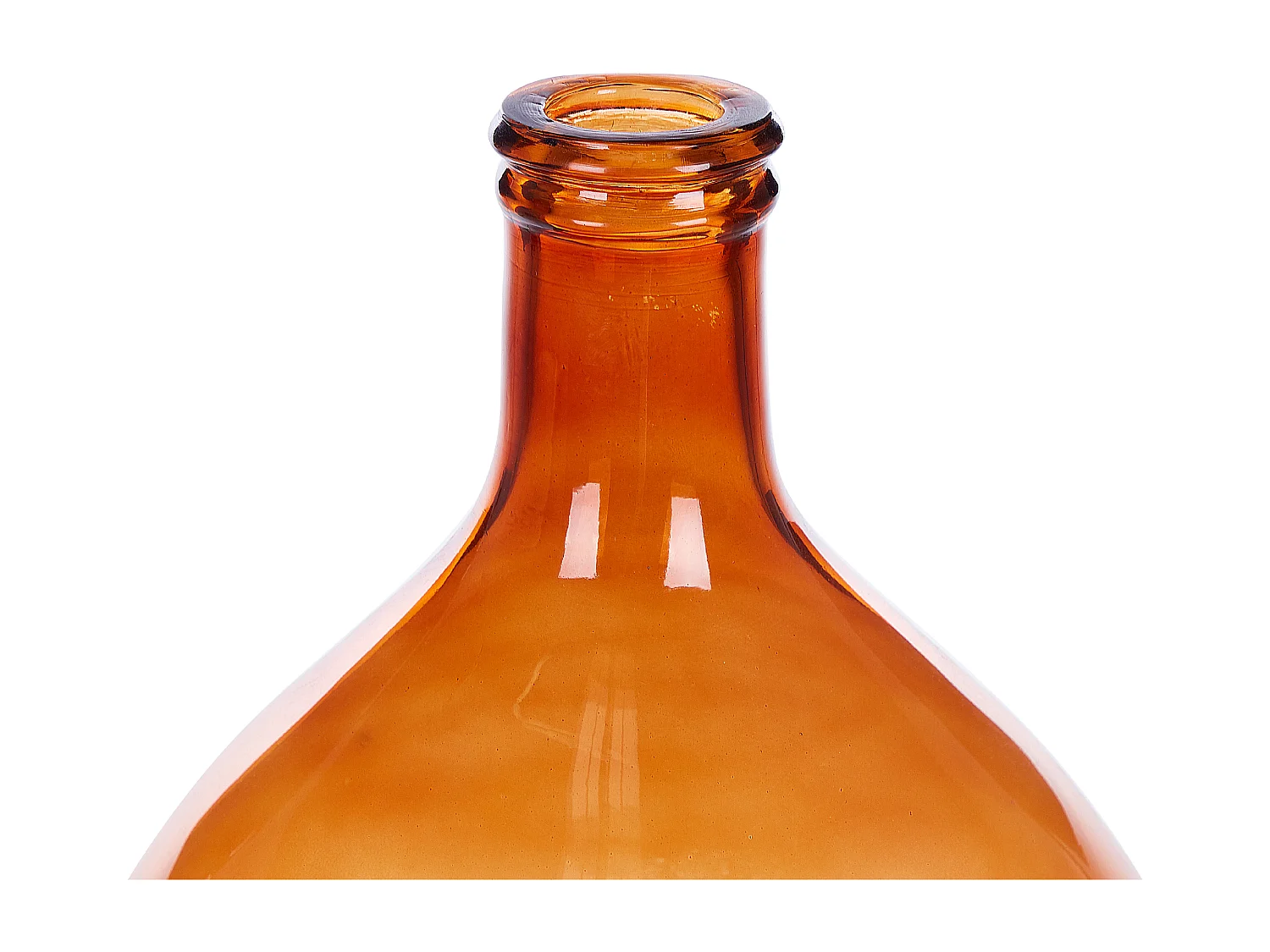 Runde Dekovase aus gefärbtem Glas handgefertigt goldbraun 48 cm Chatni