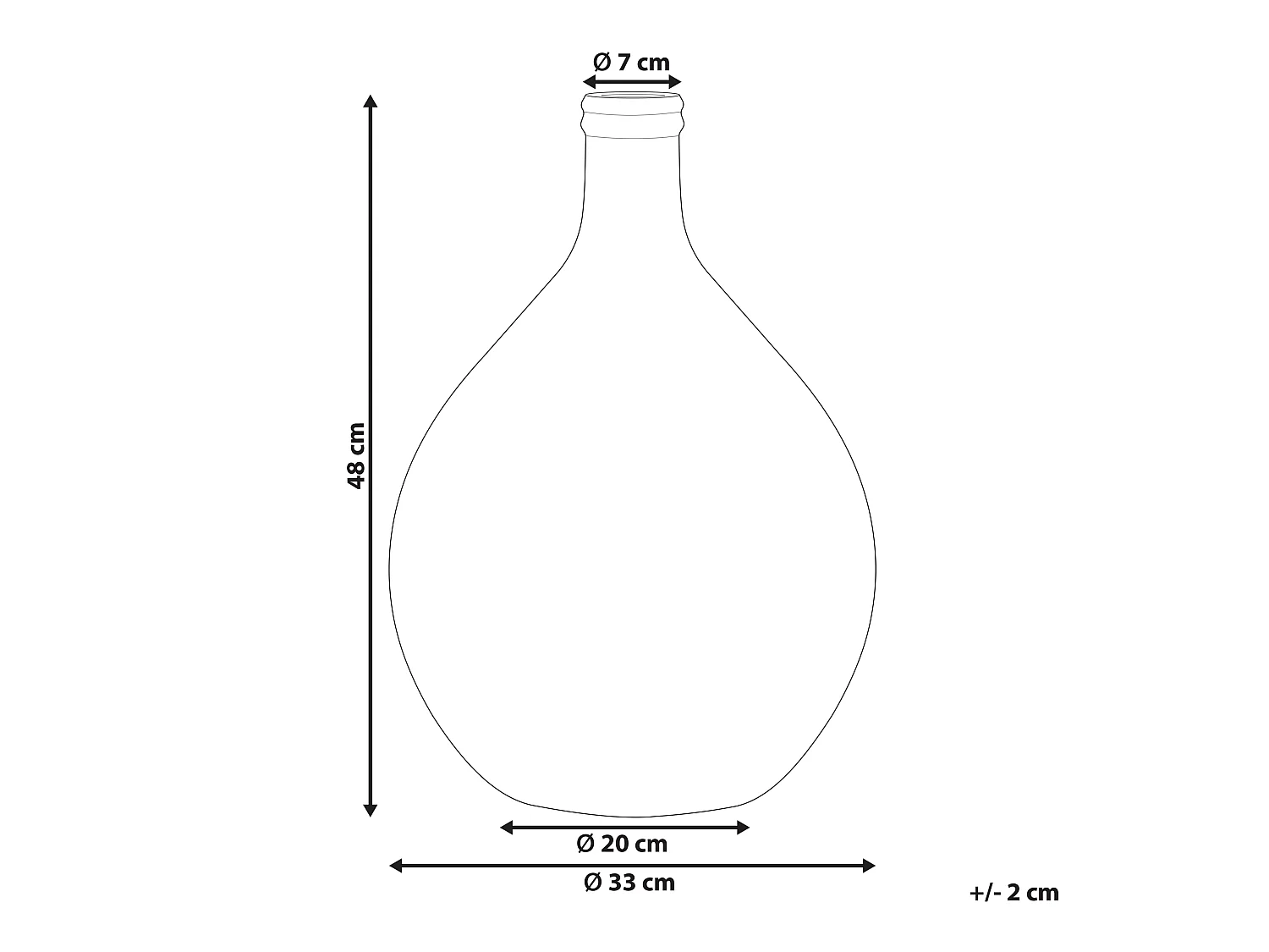 Decovaas CHATNI Glas 48 cm Goudbruin