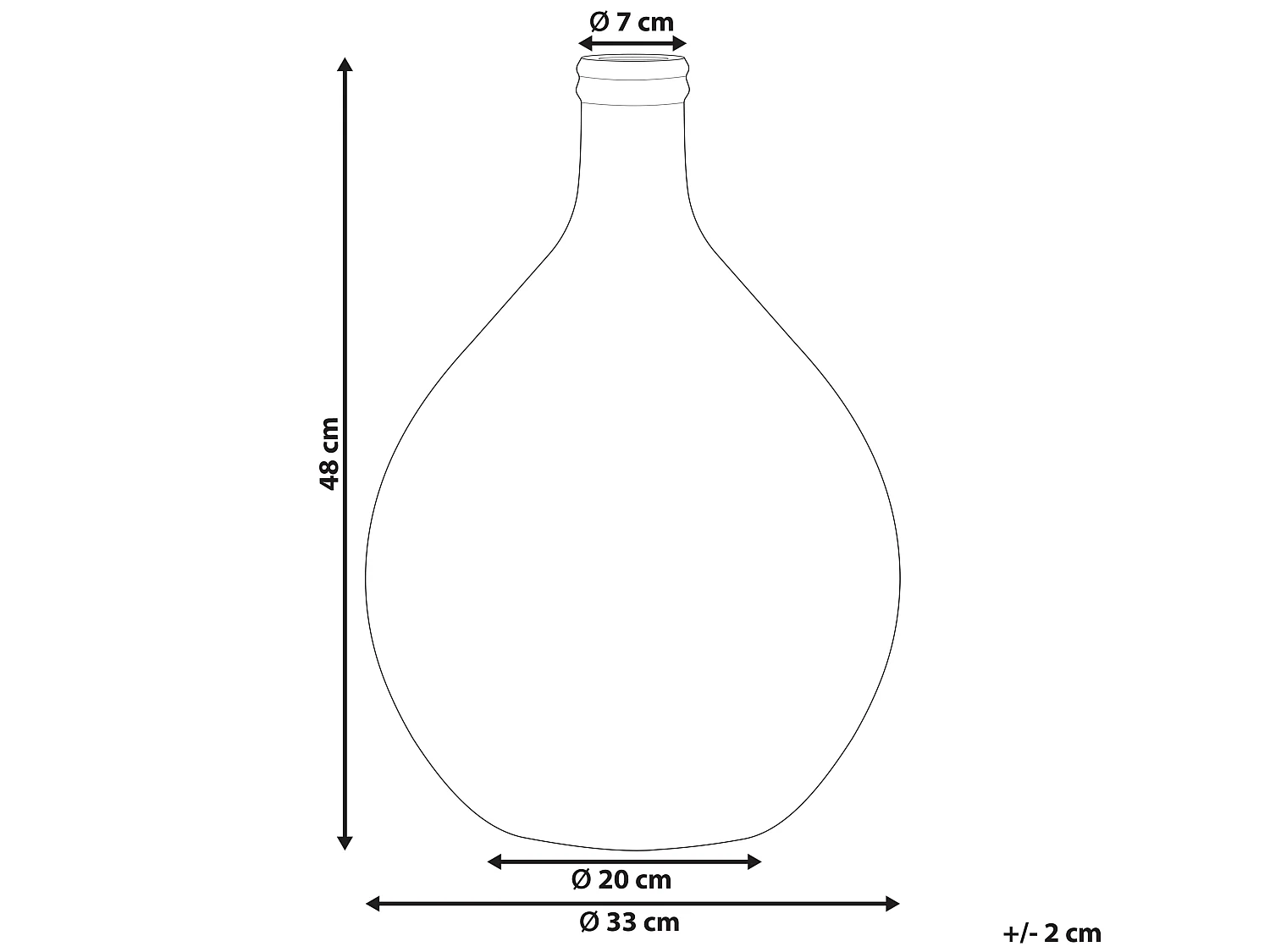 Jarro decorativo CHATNI Vidro 48 cm Castanho dourado