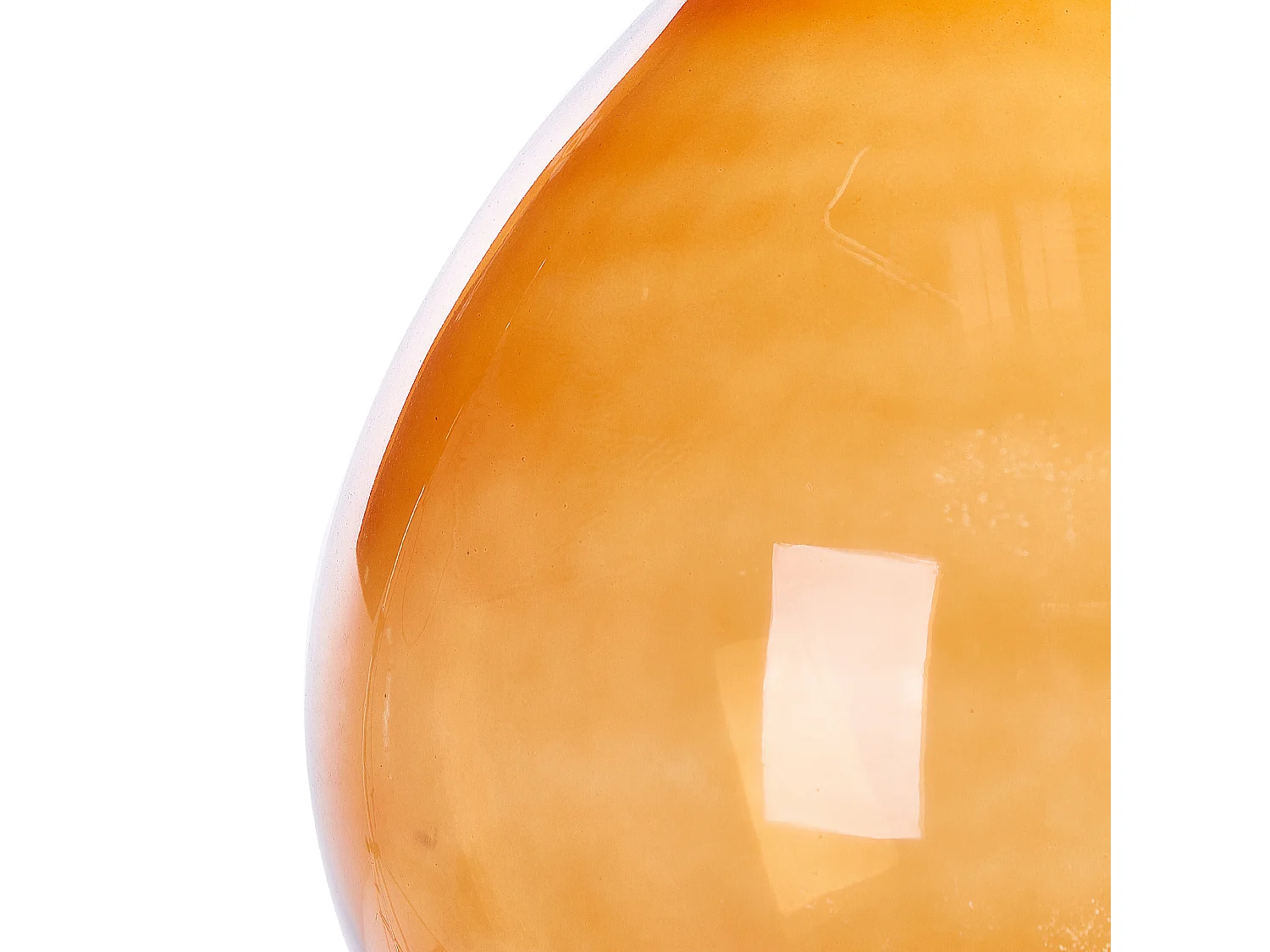 Runde Dekovase aus gefärbtem Glas handgefertigt goldbraun 48 cm Chatni