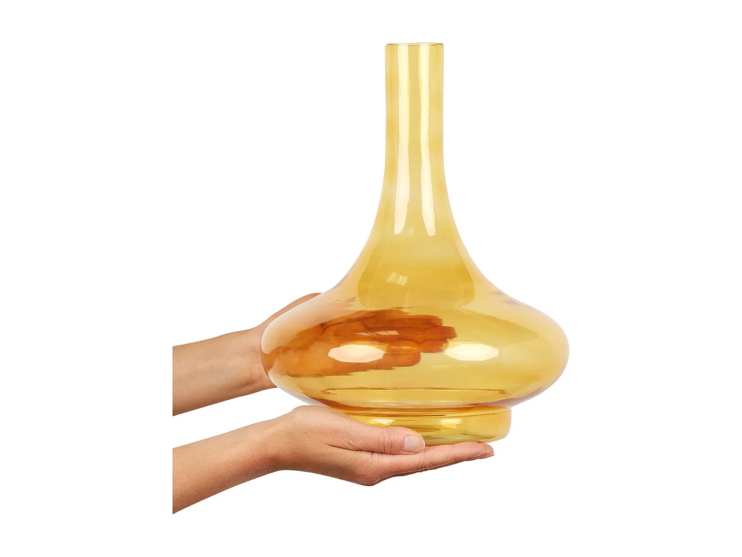 Vaso decorativo PANEER Vetro 30 cm Giallo