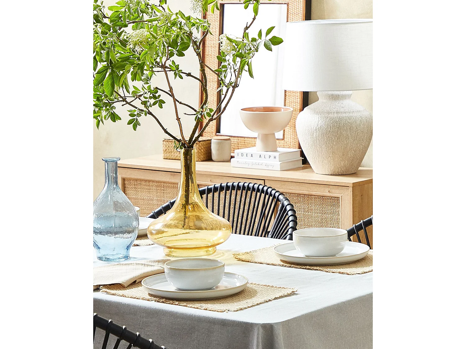 Vase décoratif PANEER Verre 30 cm Jaune