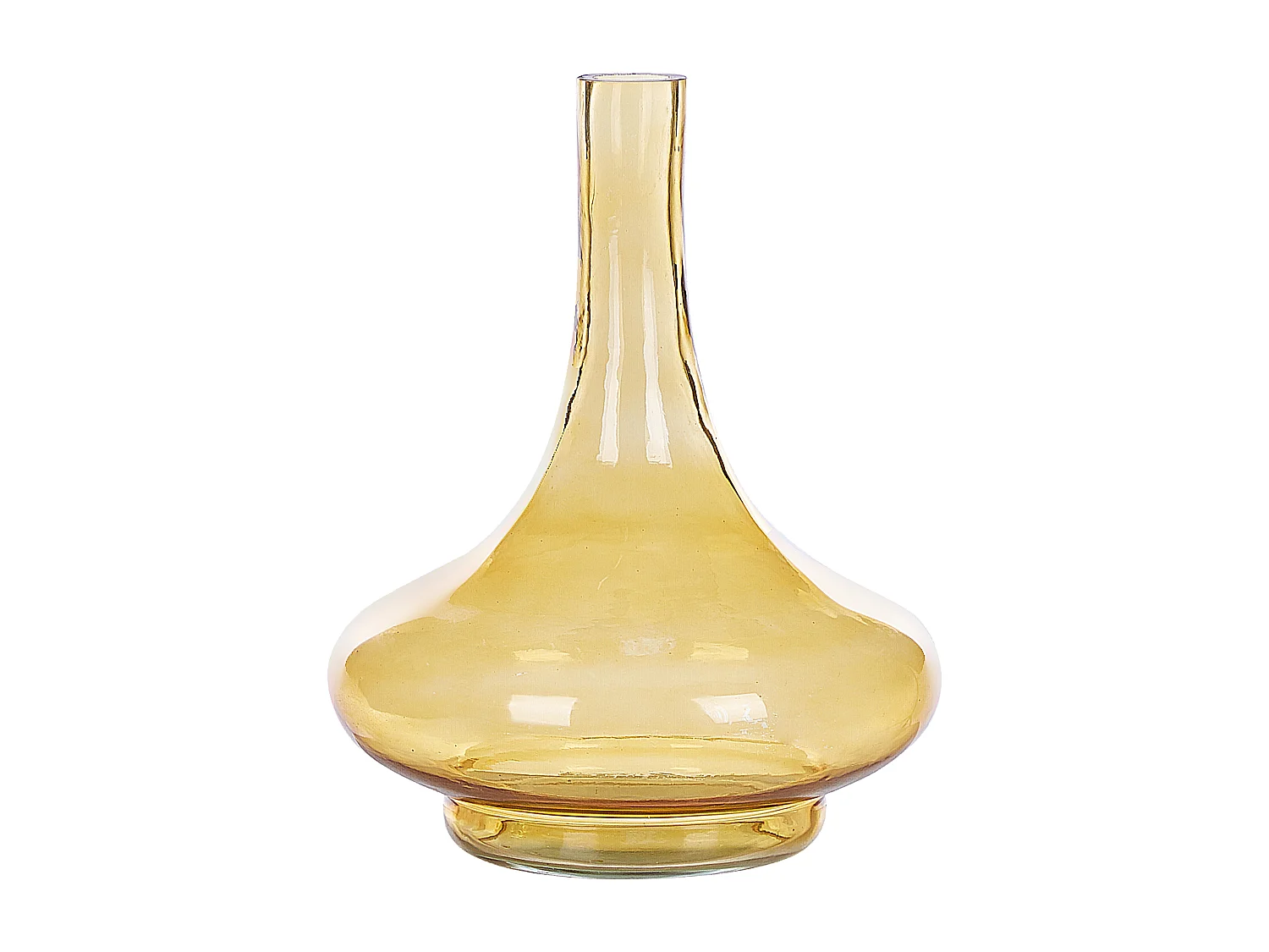 Gefärbte Dekovase Glas Tischdekoration 30 cm gelb Paneer