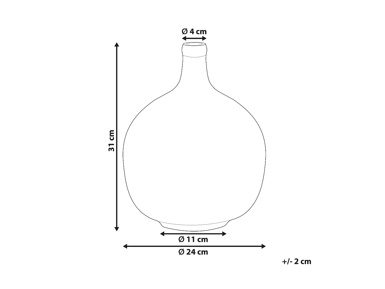 Decovaas CHAPPATHI Glas 31 cm Roze