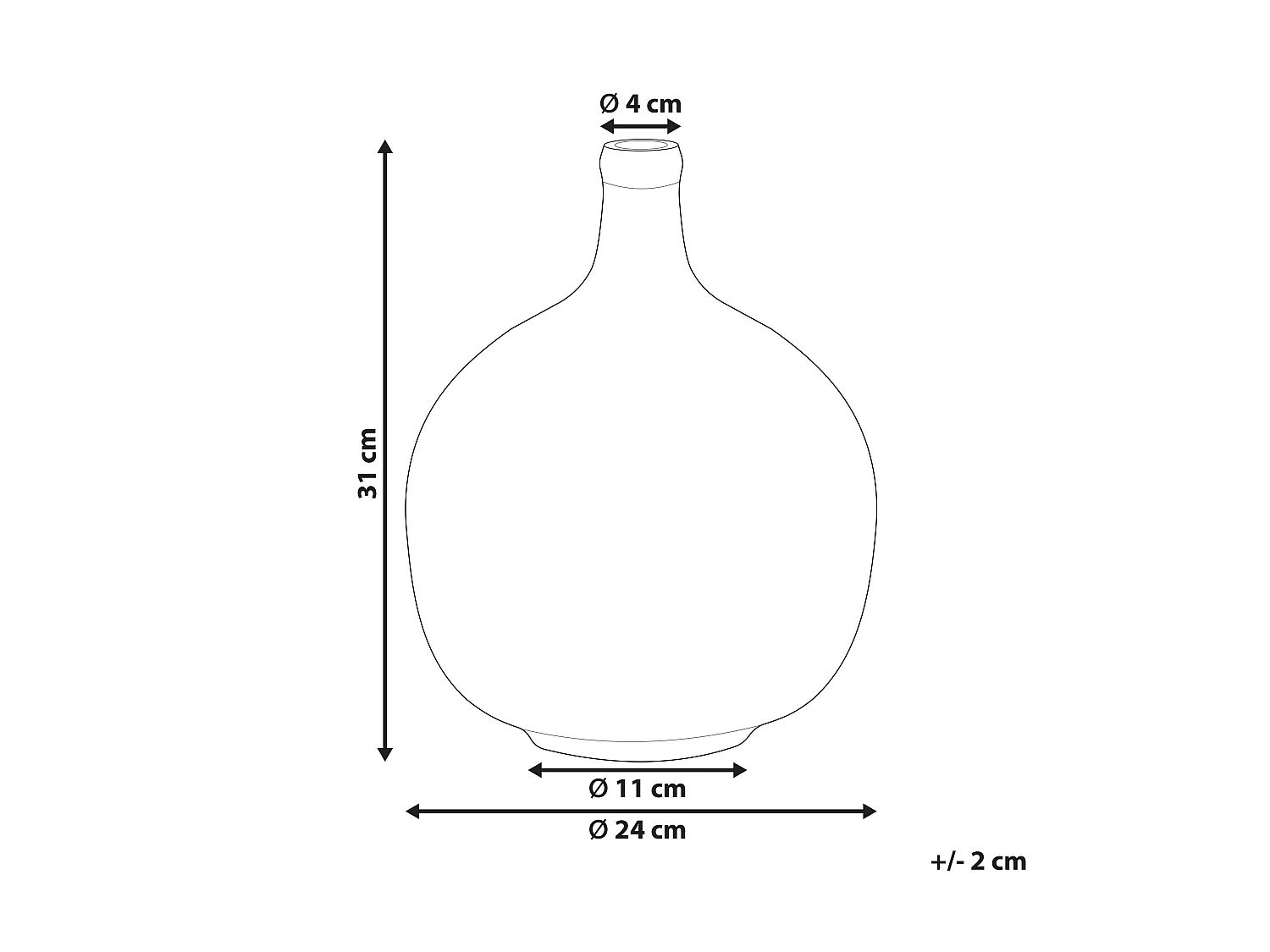 Decovaas CHAPPATHI Glas 31 cm Roze