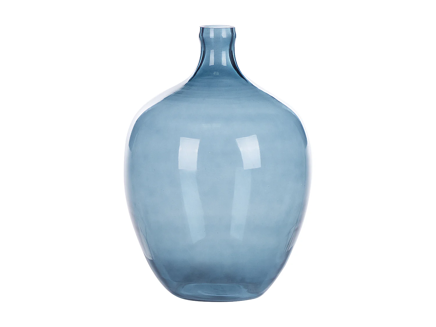 Runde Blumenvase aus gefärbtem Glas handgefertigt blau 39 cm Roti