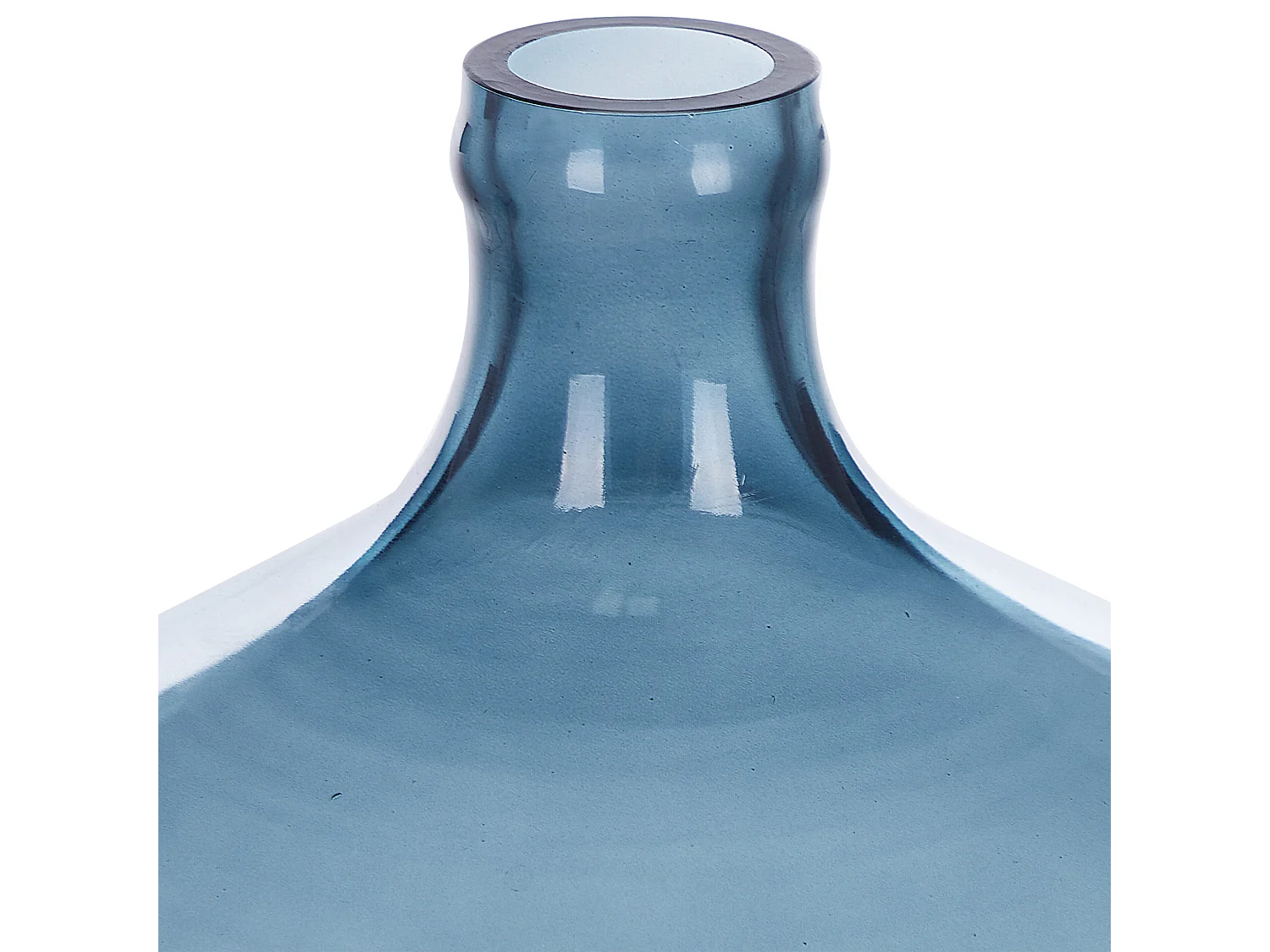Runde Blumenvase aus gefärbtem Glas handgefertigt blau 39 cm Roti