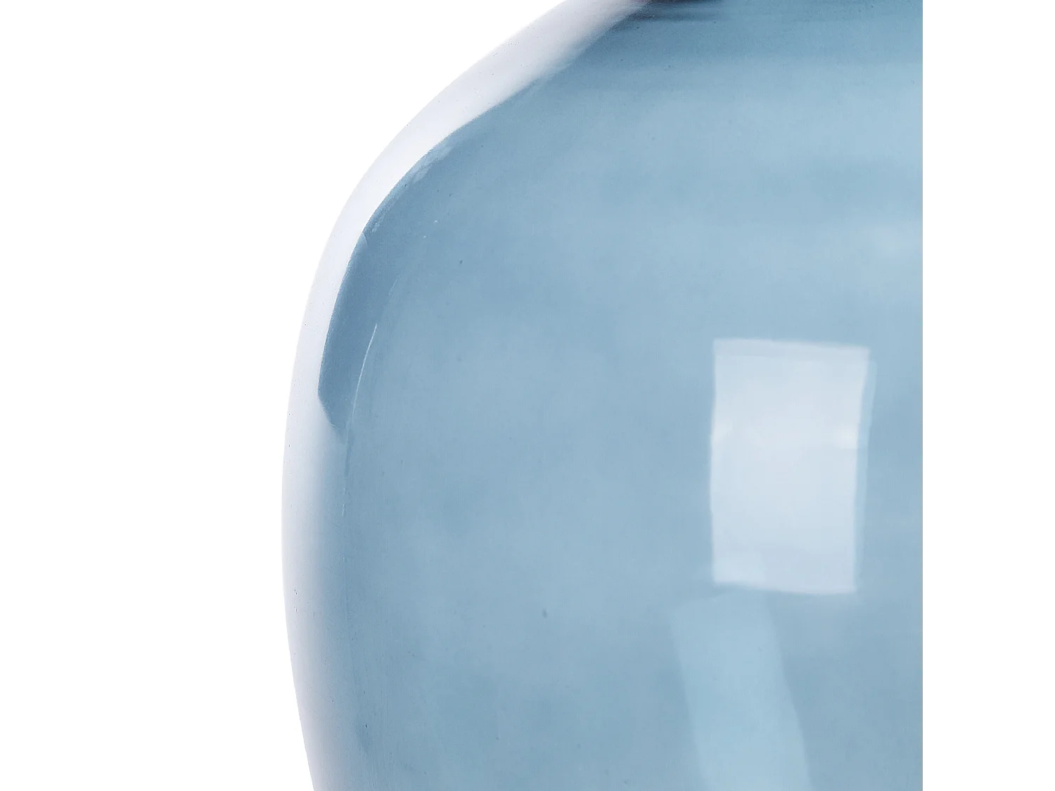 Runde Blumenvase aus gefärbtem Glas handgefertigt blau 39 cm Roti