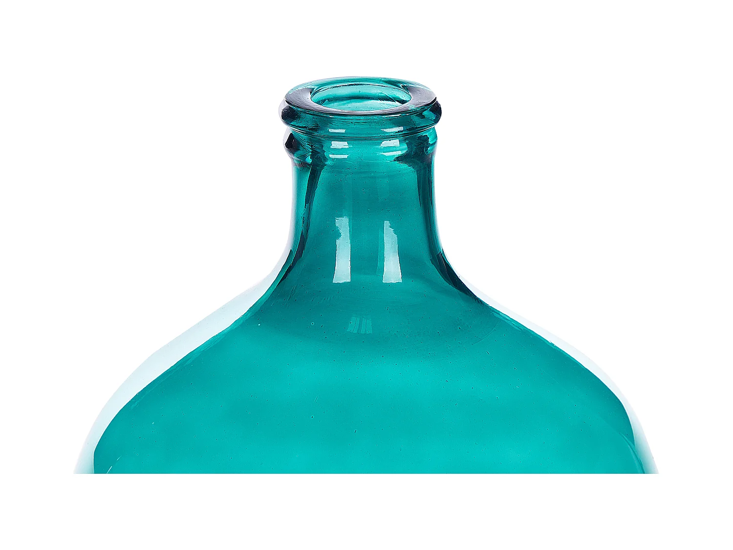 Runde Dekovase gefärbtes Glas handgefertigt blau türkis 48 cm Samosa