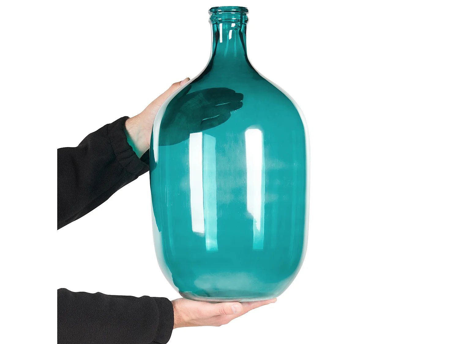 Wazon dekoracyjny SAMOSA Szkło 48 cm Turkusowy