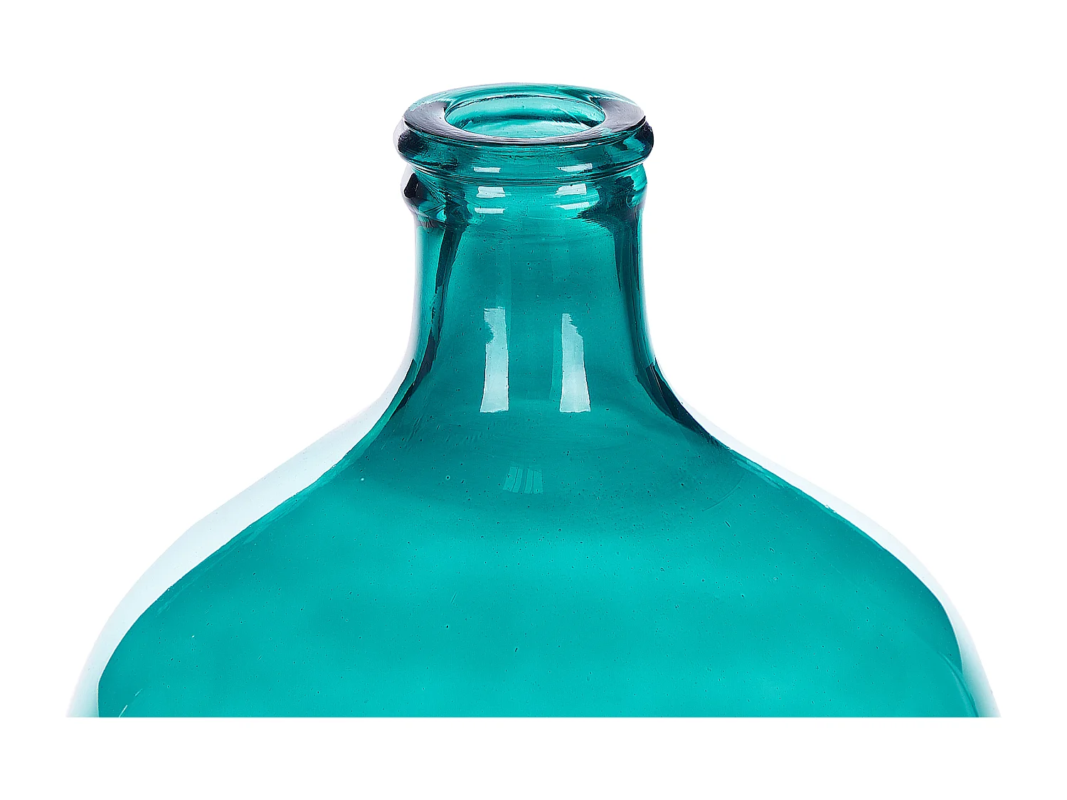Runde Dekovase gefärbtes Glas handgefertigt blau türkis 48 cm Samosa
