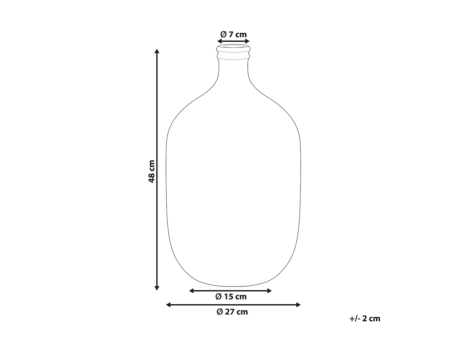 Decovaas SAMOSA Glas 48 cm Turquoise