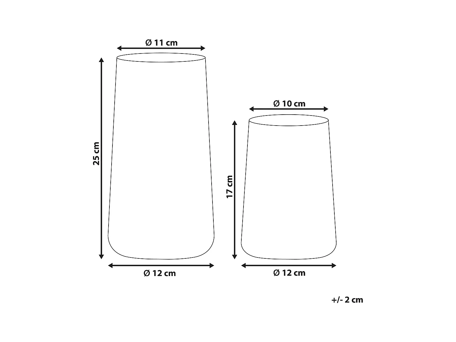 Dekovase 2er Set aus transparentem Glas 17 / 25 cm Kulche