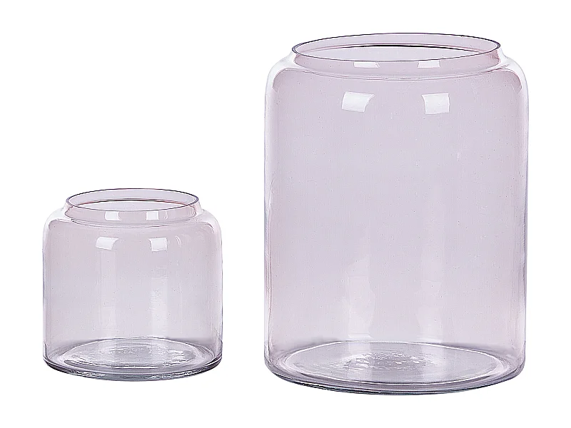 Set aus 2 dekorativen Vasen aus farbigem Glas 11 / 20 cm rosa Rasam