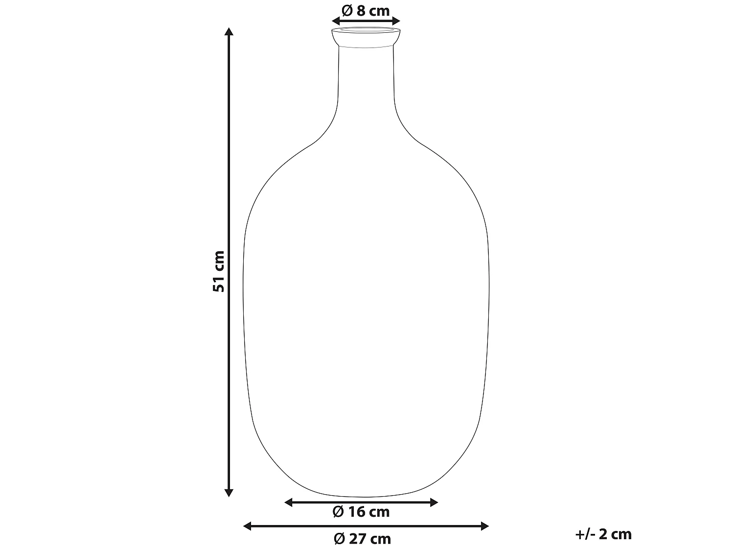 Runde Dekovase aus gefärbtem Glas handgefertigt goldbraun 51 cm Dalchini