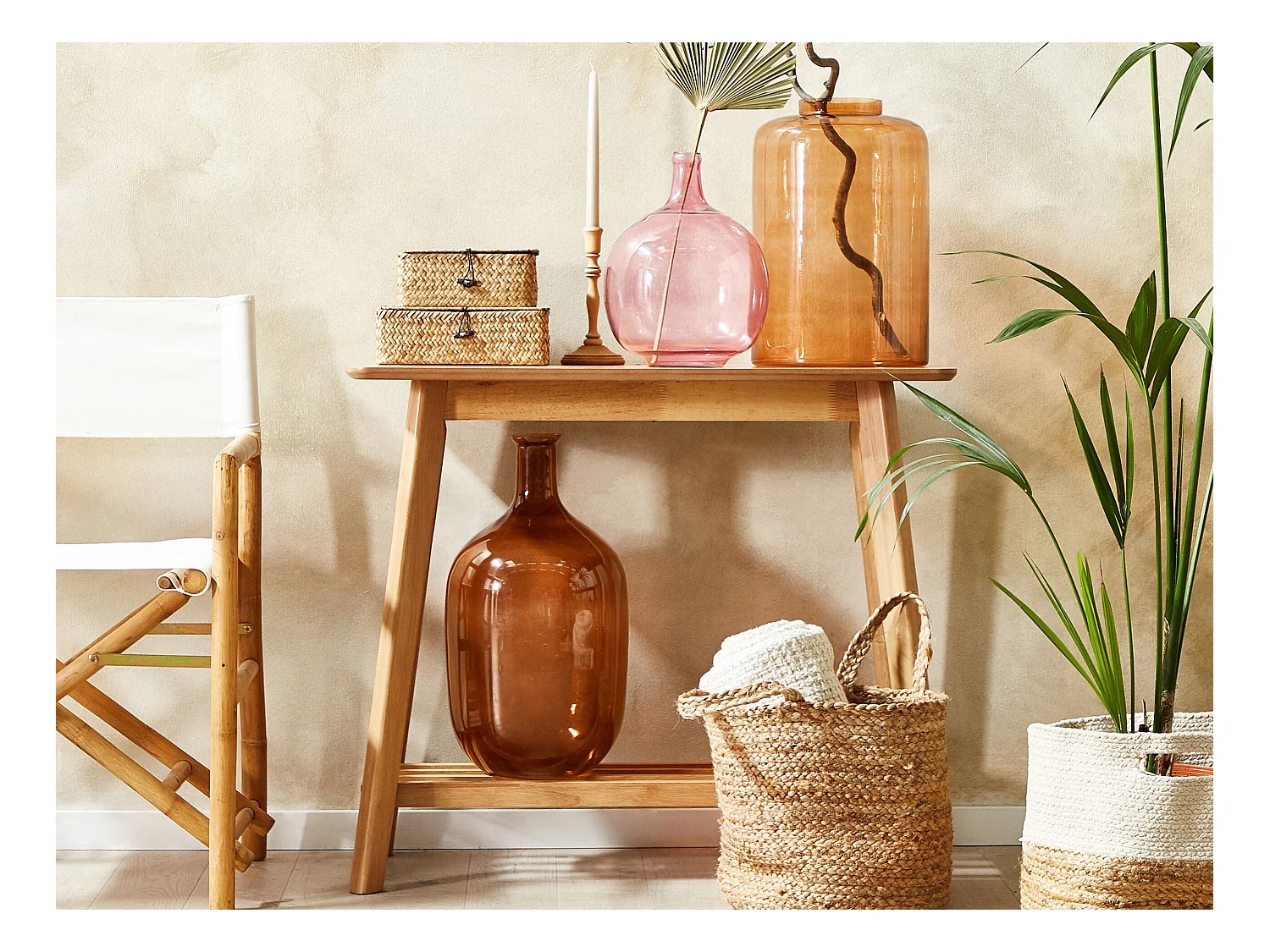 Decovaas DALCHINI Glas 51 cm Goudbruin